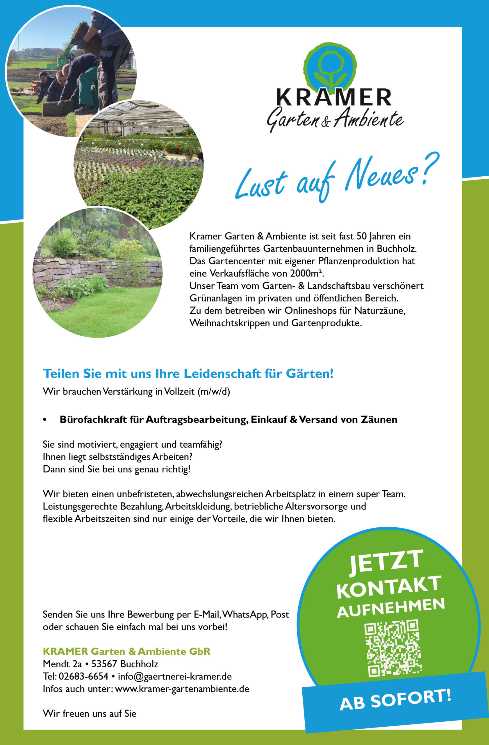 Stellenanzeige Auftragswesen2 Mitarbeiter Kramer